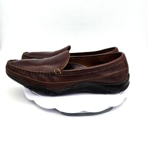 Allen Edmonds Shoe Mens 10 D Boulder  Brown Leather Moc Toe Loafers